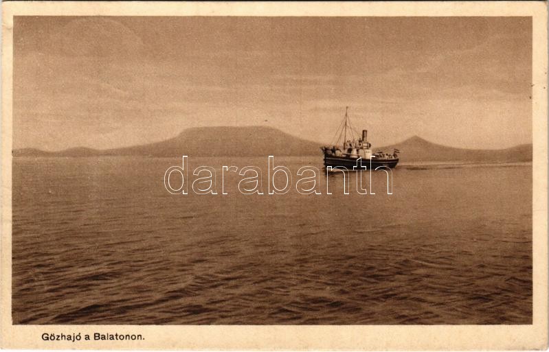 1929 Balaton, Gőzhajó a Balatonon (EK)