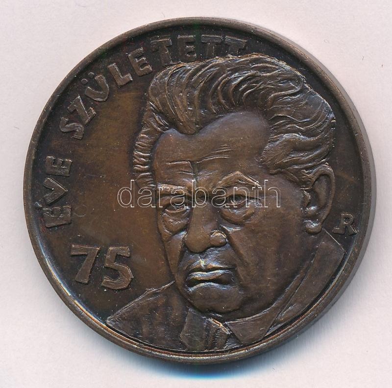 Rajki László (1939-) 1987. 'Darvas József - A legnagyobb magyar falu / 75 éve született' bronz emlékérem (42,5mm) T:1-