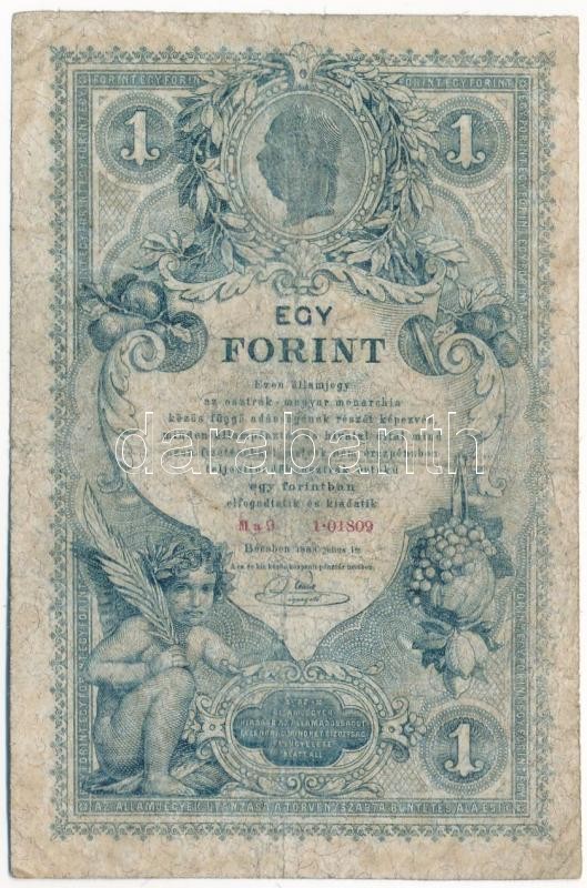 1888. 1Ft / 1G 'Ma9 101809' T:III- Hungary 1888. 1 Forint / 1 Gulden 'Ma9 101809' C:VG Adamo G126