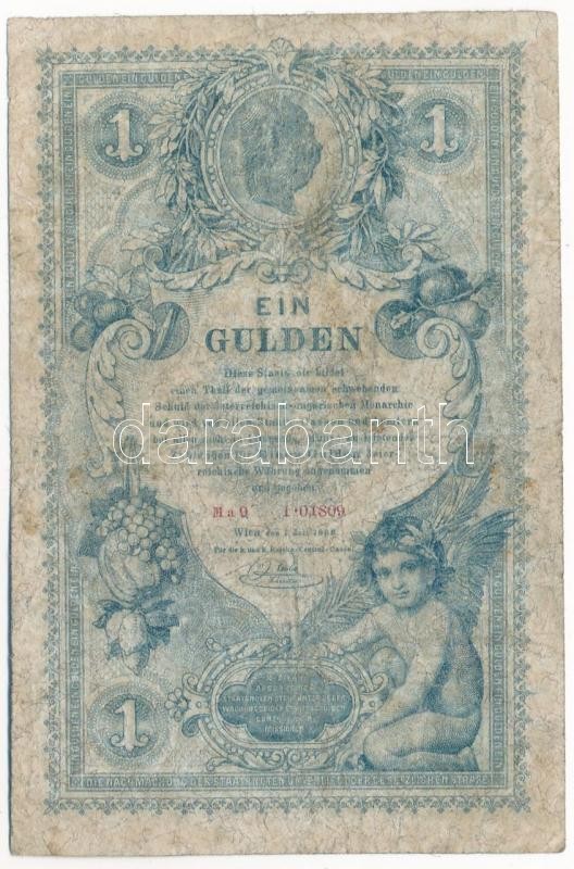 1888. 1Ft / 1G 'Ma9 101809' T:III- Hungary 1888. 1 Forint / 1 Gulden 'Ma9 101809' C:VG Adamo G126 - Image 2