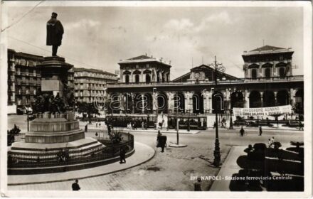 1938 Napoli, Naples; Stazione ferroviaria Centrale / railway station, tram (EB)