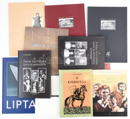 11 db művészeti könyv (A Finta testvérek élete és művészete, A kisbojtár, stb.)