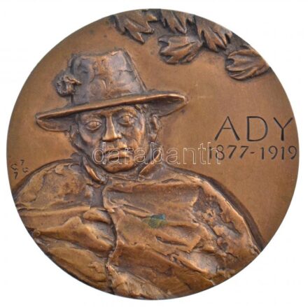 Gáti Gábor (1937- ) 1977. 'Ady 1877-1919 / 'Szállani, Szállani, Szállani Egyre' Br plakett (111mm) T:1-