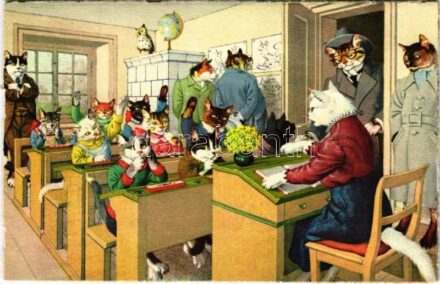 Cat school. Max Künzli No. 4697.