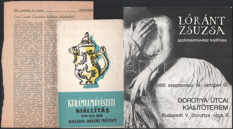 2db kiállítási katalógus: Kerámiaművészeti kiállítás Valassa múzeum, Lóránt Zsuzsa szobrászművész.