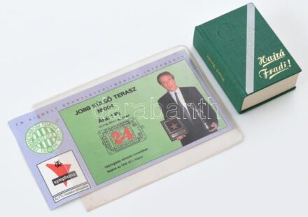 Hajrá Fradi! Minikönyv. Bp., 1976, Sportpropaganda Vállalat. Kiadói egészvászon-kötés. + FTC Üllői úti Stadion belépőjegy