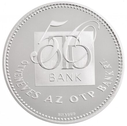 Kósa István (1953-) 1999. '50 éves az OTP Bank Rt.' Ag emlékérem (31,11g/0.999/42,5mm) T:PP kis fo., kis ujjlenyomat