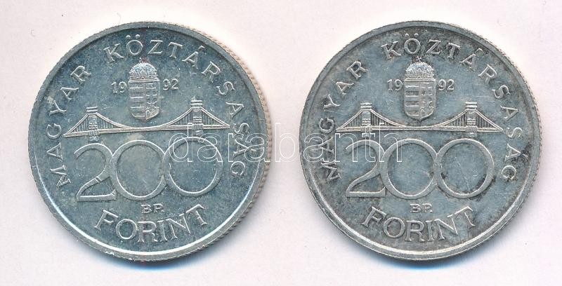 1992. 200Ft Ag 'MNB' (2x) T:1-,2 Adamo F13 - Image 2