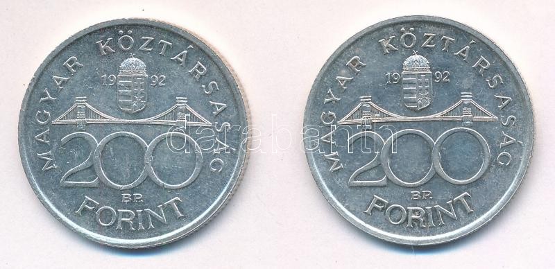 1992. 200Ft Ag 'MNB' (2x) T:1-,2 Adamo F13 - Image 2