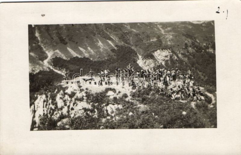 3 db RÉGI motívumlap ragasztónyommal; fekete-fehér cserkésztábor fotók / 3 old motive cards with gluemarks; black and white scout camp photos - Image 2