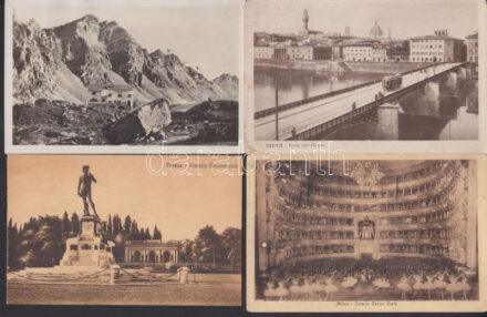 19 db RÉGI olasz városképes lap, vegyes minőség; Firenze és Milano / 19 old Italian town-view postcards, mixed quality; Firenze and Milan