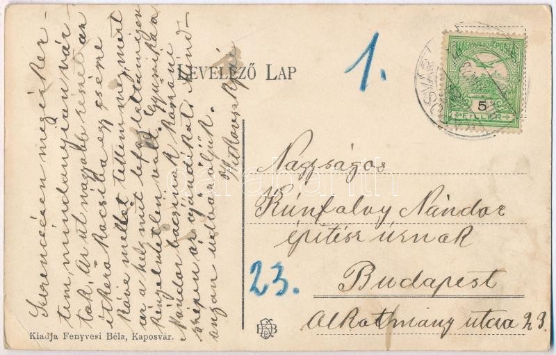 Kaposvár, Erzsébet szálló, Földes Mór üzlete, piac. Kiadja Fenyvesi Béla (EK) - Image 2