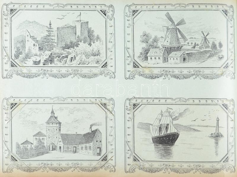 Régi képeslapalbum 248 férőhellyel / Old album for 248 postcards - Image 2