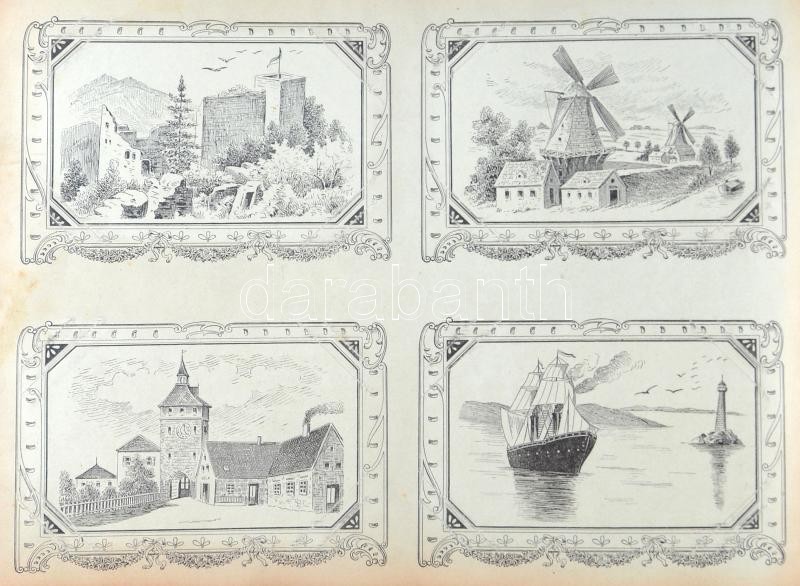 Régi képeslapalbum 248 férőhellyel / Old album for 248 postcards - Image 3