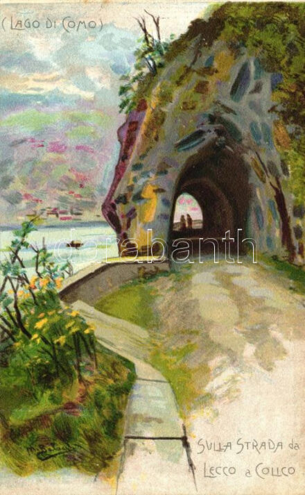 Lago di Como, Sulla Strada da Lecco a Colico, litho s: Balaul (?)