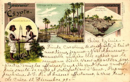 1899 Gezira Island / Villag Guesirah, Soldats de Suakim / Suakin soldiers, litho