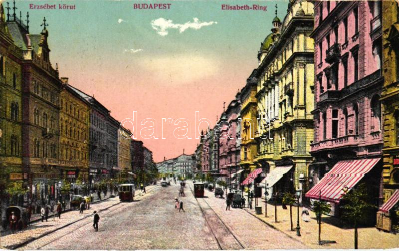 Budapest VII. Erzsébet körút, villamos (EK)