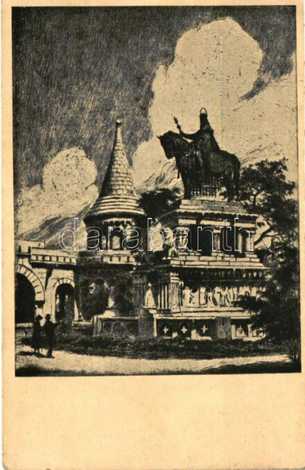 Budapest I. Szent István szobor a Halászbástyán s: Bajor Ágost (EK)