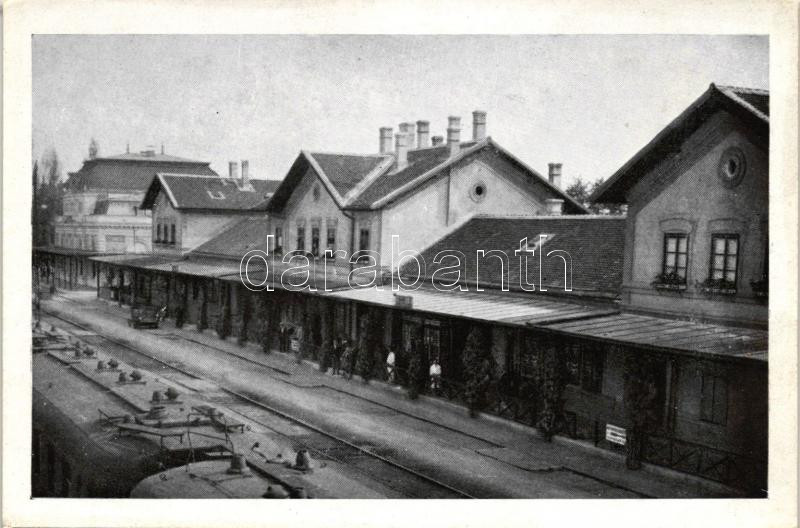 Gödöllő, MÁV Vasútállomás; Krummer photo, Storcz B. Mátyás dohánynagyárus kiadása