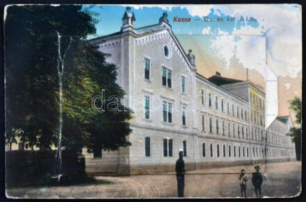 Kassa, Kosice; Cs. és kir. hadapród iskola / K.u.K. military school. leporellocard (felszíni sérülés / surface damage)