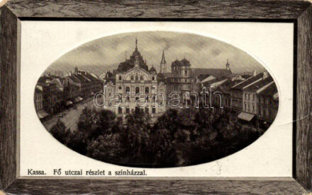 Kassa, Kosice; Fő utca, Színház / main street, theater (fa)
