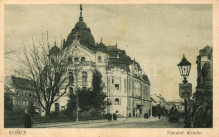 Kassa, Kosice; színház / theater 'vissza' So. Stpl (EB)