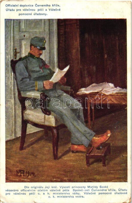 Oficiální Dopisnice Cerveného Krize, Úradu Pro Válecnou Péci A Válecné Pomocne Úradovny, Cis. 47. / WWI K.u.K. military s: Matildy Saské (small tear)