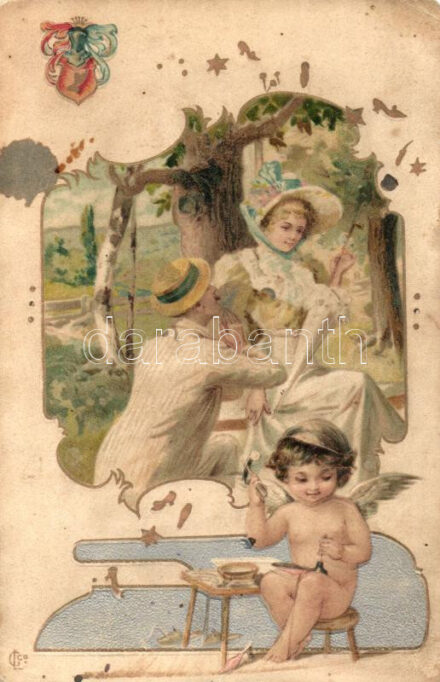 Romantic couple, Emb. litho (fa)