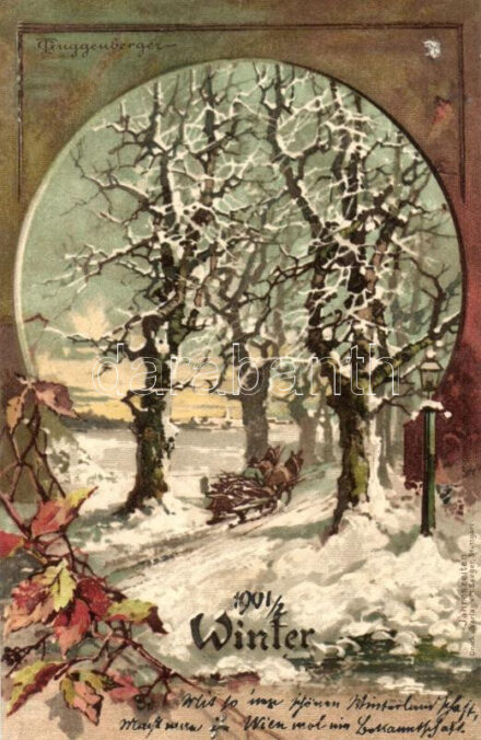 1901 Winter; landscape, M. Seeger's Jahreszeiten, litho s: T. Guggenberger (pinhole)
