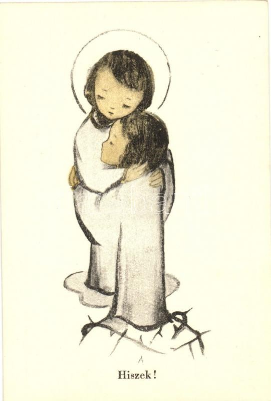 8 db RÉGI vallási témájú megíratlan motívum képeslap, jó állapotban, 3 ismétlődő darabbal, kiadja a Ferences Missziók, s: Kákonyi Konstantina / 8 old religious themed unused motive postcards, in good condition, 3 recurring pieces - Image 2