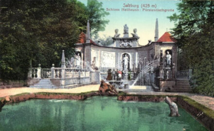 Salzburg, Schloss Hellbrunn, Fürstentischgrotte / castle