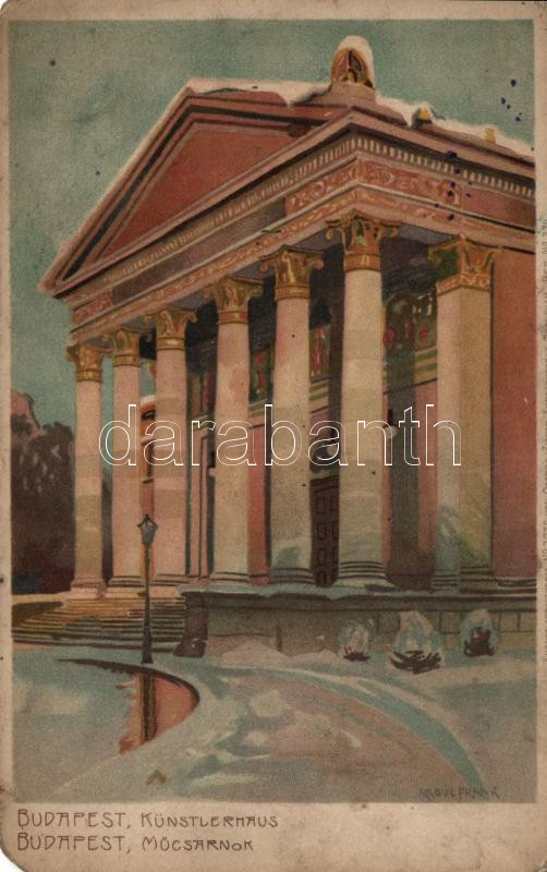 Budapest XIV. Műcsarnok, Ottmar Zieher Kunstanstalt No. 334, litho s: Raoul Frank (EM)