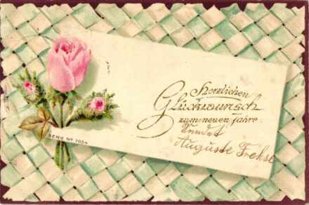 New Year, floral, Serie No. 1054. litho