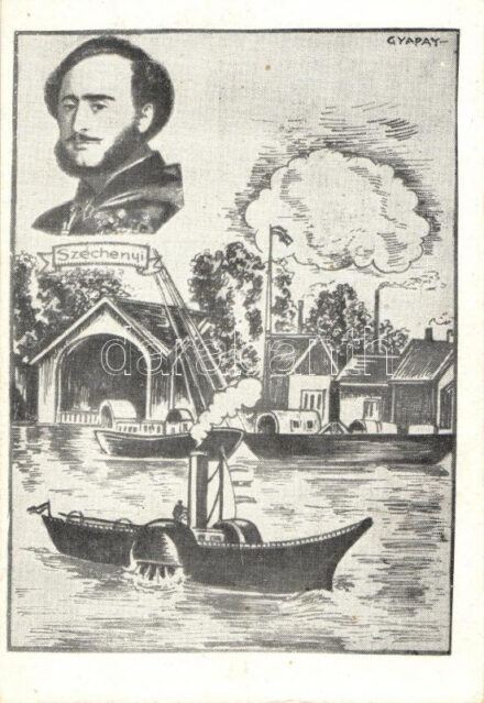Széchenyi István, emlék-levelezőlap; a Széchenyi Munkaközösség kiadása / memorial postcard s: Gyapay