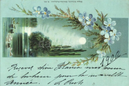 1899 Landscape, floral litho