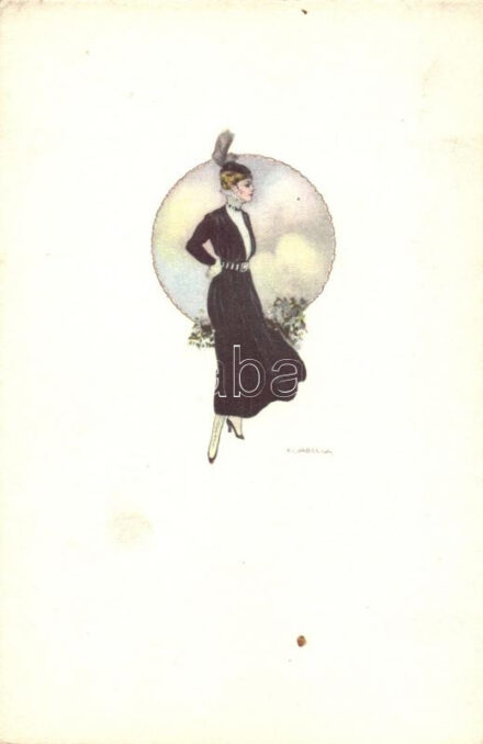 Italian art postcard, lady, Anna & gasparini 127M-3. s: T. Corbella