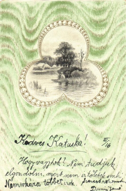 Landscape, Art Nouveau, litho