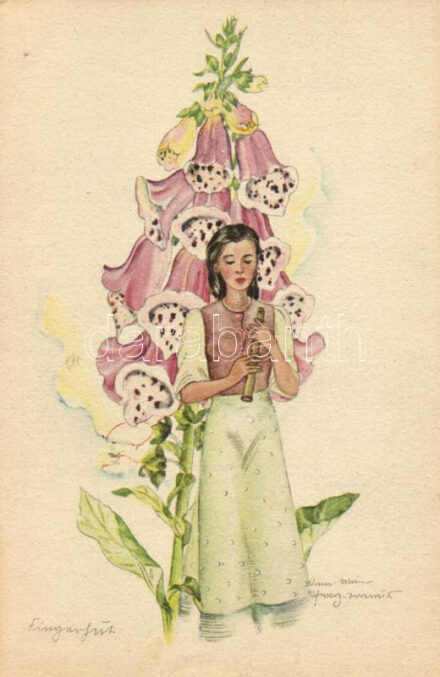 Girl, flower, Georg Michel 1008. (EK)