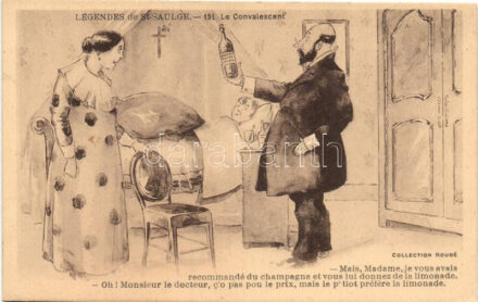 Legendes de Saint-Saulge, Le Convalescent / Humorous art postcard