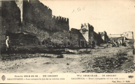 Thessaloniki, Salonica, Salonique; Les remparts est de la vieille ville / East ramparts of the old town, WWI (EB)