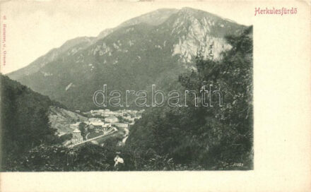 Herkulesfürdő, Baile Herculane; látkép, kiadja Hutterer G. / general view (kis szakadás / small tear)
