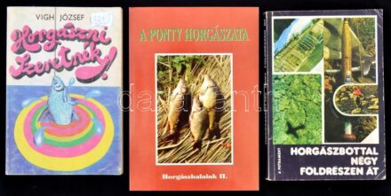 3 db horgászati ismeretterjesztő könyv: A ponty horgászata; Horgászni szeretnék!; Horgászbottal négy földrészen át. Papírkötésben, jó állapotban.
