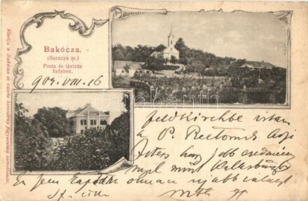 Bakóca, Katolikus templom, Majláth kastély, kiadja Bakóca és Vidéke keresztény fogyasztási szövetkezete, Art Nouveau (EK)