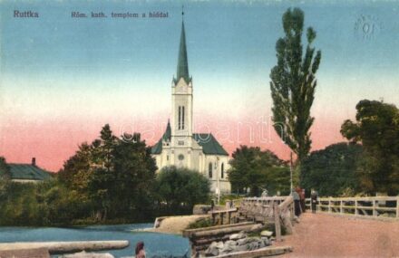 Ruttka, Vrutky; Római katolikus templom, híd / church, bridge