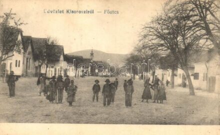 1935 Kisoroszi, Fő utca + 'Kiszoroszi Postai Ügyn.' pecsét