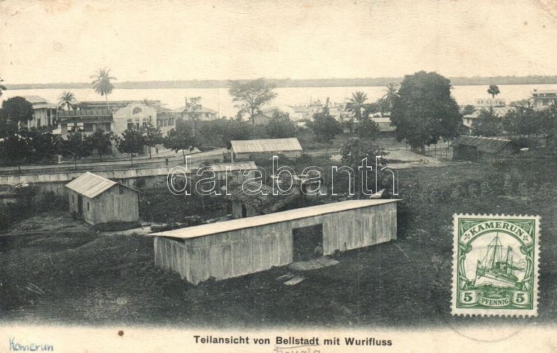 Douala, Duala, Bellstadt; Wurifluss / River Wuri, TCV card (EK)