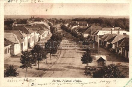 Szepsi, Abaújszepsi, Moldava nad Bodvou; Főutca részlet, kiadja Fodor István / street (EB)