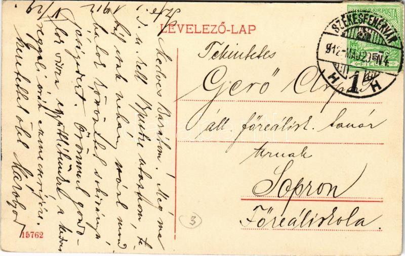 1912 Székesfehérvár, Nádor utca, Első Magyar Általános Biztosító Társaság, Orvosi Kötszer raktár, Klökner Péter könyv, zenemű és papírkereskedése, Kubik János üzlete (EK) - Image 2