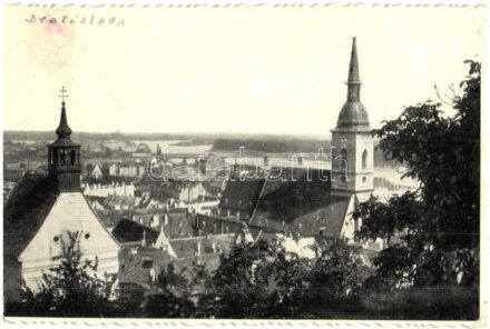 Pozsony, Pressburg, Bratislava; látkép / general view (ragasztónyomok / glue marks)