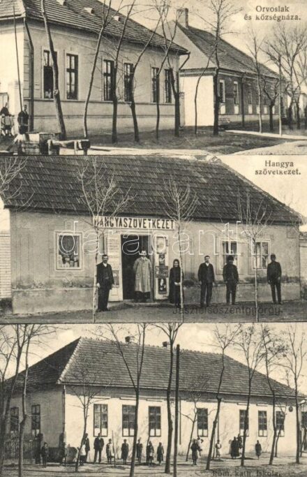 Jászfelsőszentgyörgy, orvoslak, községháza, Római katolikus iskola, Hangya szövetkezet üzlete